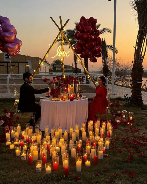 Candlelight Dinner Setup