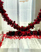 Royal Red Heart Floral Proposal Setup