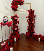 Luxury Gold Frame Red Rose Proposal Setup