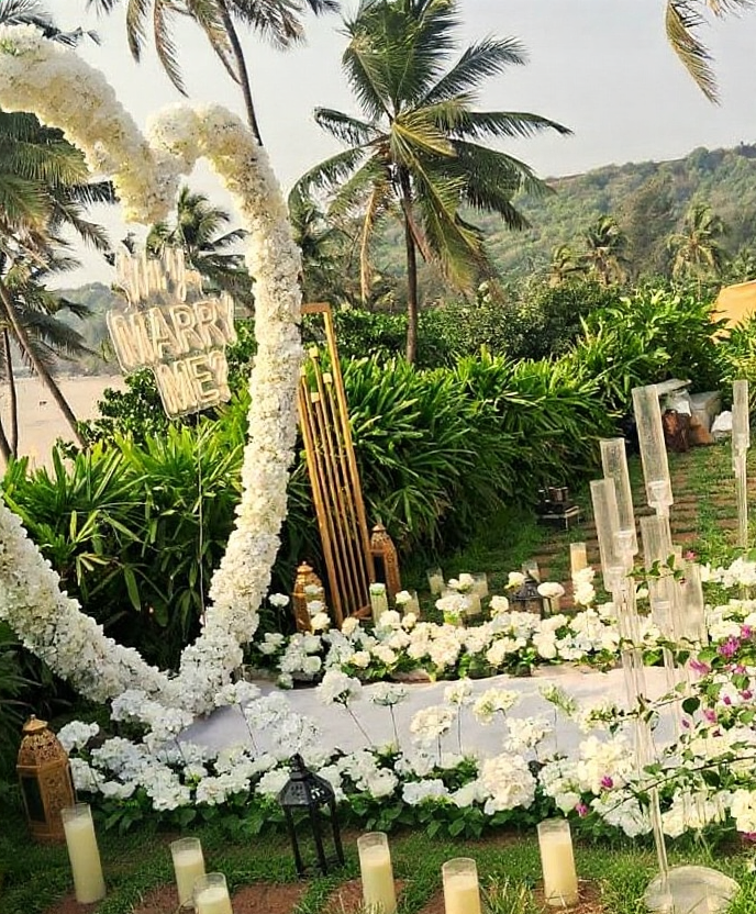 Floral Heart Proposal Experience