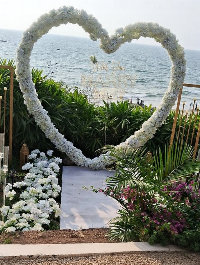 Floral Heart Proposal Experience