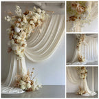 Elegant Ivory Drapes & Floral Statement Backdrop
