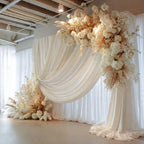Elegant Ivory Drapes & Floral Statement Backdrop