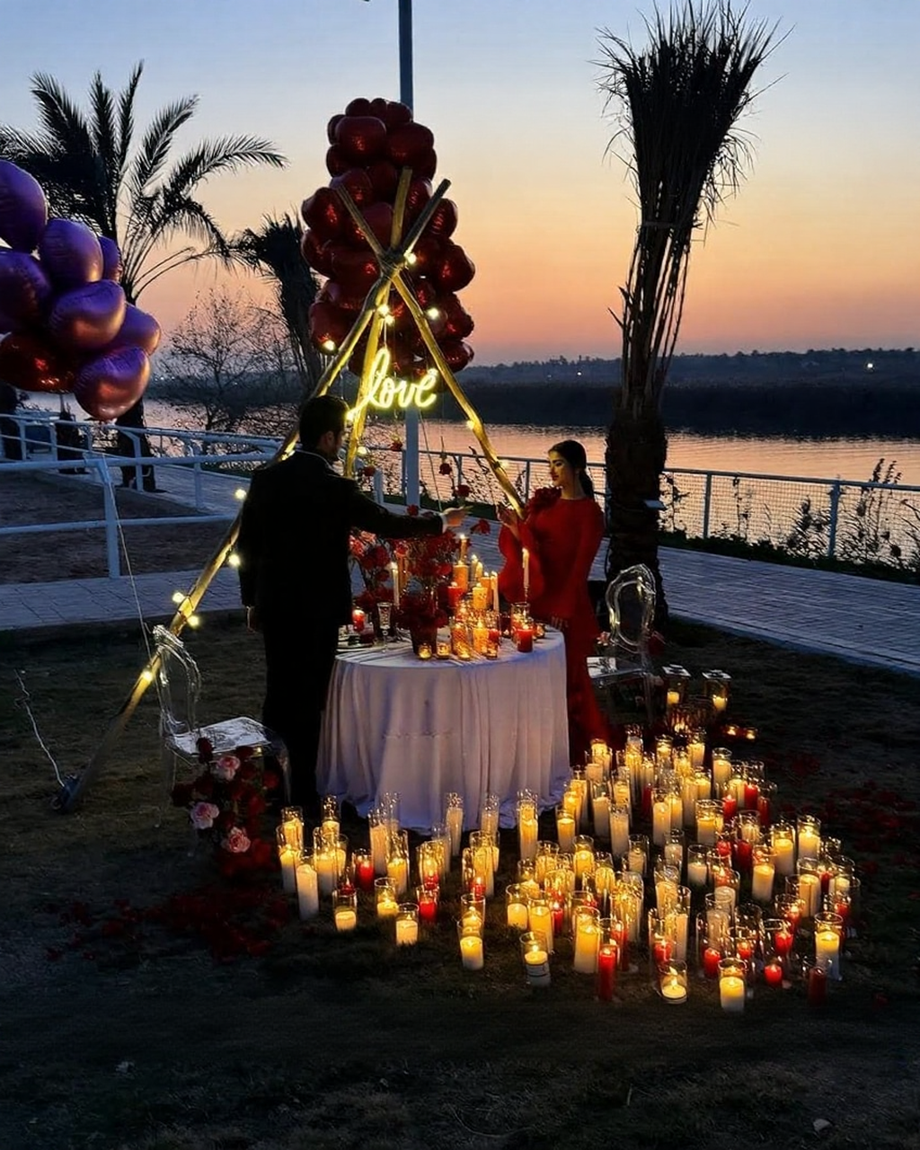 Candlelight Dinner Setup