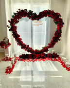 Royal Red Heart Floral Proposal Setup